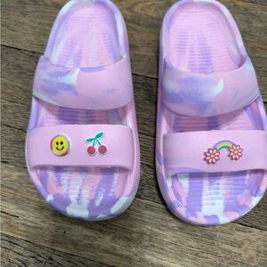 Girls pink  and Purple Slide Sandals